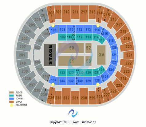 North Charleston Coliseum Rascal Flatts  Seating Chart